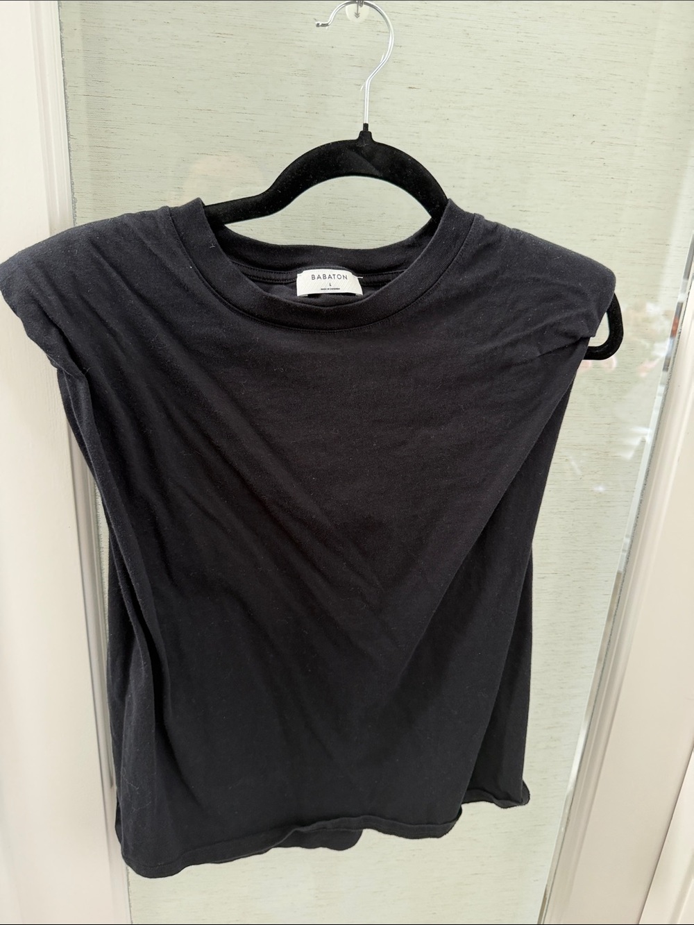 Babaton Black Cap-Sleeve Tank Top